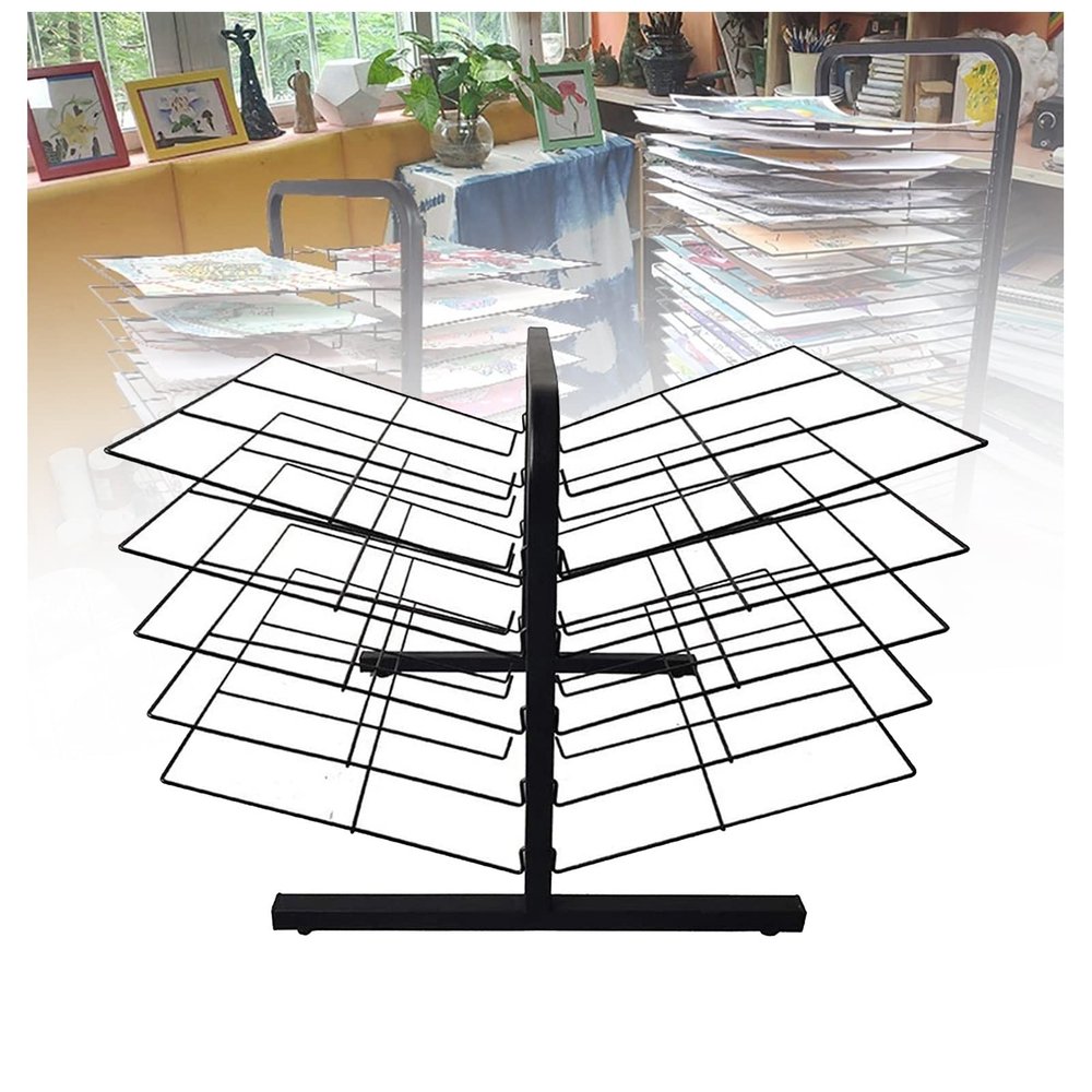BXXZYF Drying Rack for Art - Sturdy Metal Art Rack That Works As a Wall Mount Or Tabletop Stand, Perfect for Classrooms,10tier Floor Oil Painting Air Drying Rack (Size : B)