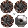 CHALLENGER 1-1/4" Set of 4 Floral Engraved Decorative Tack Belt Bag Jewelry Conchos Co632 view 1