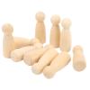 10Pcs Wooden Peg Dolls 75mm / 3.0in Unfinished Doll People Burr Develop HandsOn Skills Wooden Decorative Figures for Kids Art and Creative Craft(#2) view 1