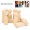 10Pcs Wooden Peg Dolls 75mm / 3.0in Unfinished Doll People Burr Develop HandsOn Skills Wooden Decorative Figures for Kids Art and Creative Craft(#2) view 3