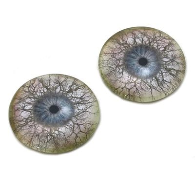 Tree Branches Witchy Glass Eye Cabochons for Pendant Making Wire Wrapped Jewelry Faux Craft Taxidermy or Sculptures (14mm)