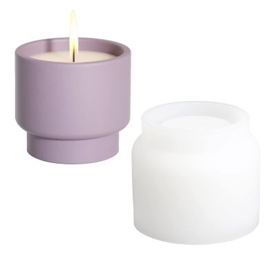 Creative Silicone Candle Vessels Mold Handmade Concrete Candle Jar Mould Round Succulent Flower Pot Making Tool (SH0874)