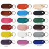 Full Grain Leather Keychains 10 Pack-Laser Engraving, Hot Foil Stamping -Promotion Ideas (Hot Pink) view 3