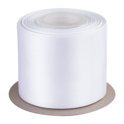 3" Inch Double Faced Satin Ribbon White Solid Polyester Craft Ribbon - 25 Yards Perfect for Gift Wrapping, Crafts, Wreath, Wedding Party Ceremony Decoration, Floral Arrangement, Sewing