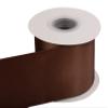 3" Inch Double Faced Satin Ribbon Brown Solid Polyester Craft Ribbon - 25 Yards Perfect for Gift Wrapping, Crafts, Wreath, Wedding Party Ceremony Decoration, Floral Arrangement, Sewing view 2