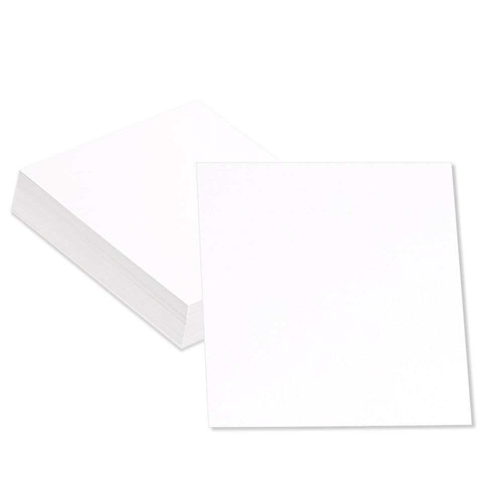 Home Advantage Square White Scrapbook Cardstock Paper, Index Notecards (4-x-4-inch)