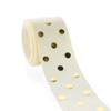 1.5" Ivory/Gold Foil Dots Grosgrain Ribbon 5 Yards view 1