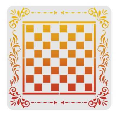 FINGERINSPIRE Modern Checkerboard Template 11.8x11.8inch Painting Chess Checkers Lined Gameboard Family Game Home Decor Gift Best Vinyl Large Stencils for Painting on Wood, Canvas, Wall