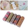 Embroidery Thread 5 Pack Variegated Multicolor Gradient Sewing Quilting Spools High Strength Rainbow Color Thread for Garment Repair DIY Crafts Home Use Travel Emergency view 2