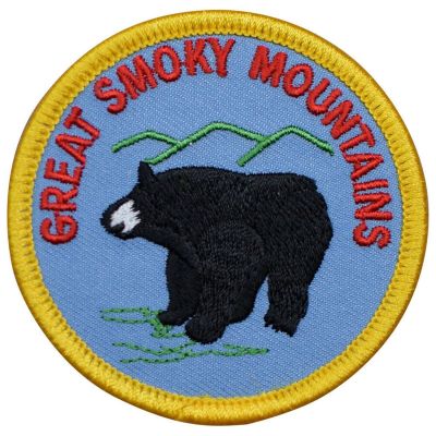Great Smoky Mountains Patch - Black Bear, Appalachian Trail 2.5" (Iron On) Embroidered Iron on Patch Sew On for Clothing Applique for Jackets, Hats, Backpacks Repair Patches for Craft
