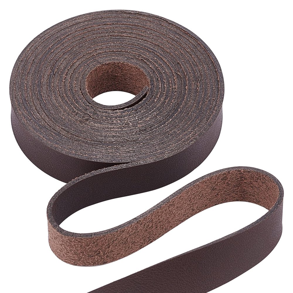GORGECRAFT Dark Brown Genuine Leather Strap Strip 1/2 Inch Wide 79 Inch Long Leather Belt Wrap 1.3mm Thick Single Sided Flat Cord for DIY Crafts Projects Clothing Jewelry Wrapping Making