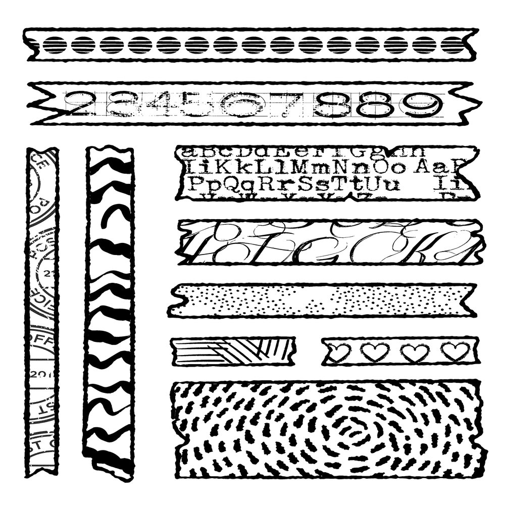 CREATIVE EXPRESSIONS Clear Stamp 4X6 SCRP WASHI, Transparent