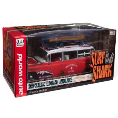 Auto World 1959 Cadillac Eldorado Ambulance Surf Shark 1:18 Scale Diecast Model