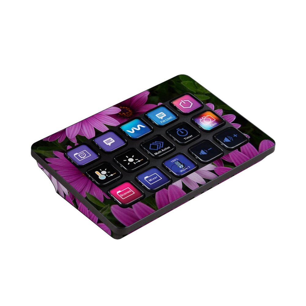 MightySkins Skin Compatible with Elgato Stream Deck MK.2 - Purple Flowers | Protective, Durable, and Unique Vinyl Decal wrap Cover | Easy to Apply, Remove, and Change Styles | Made in The USA