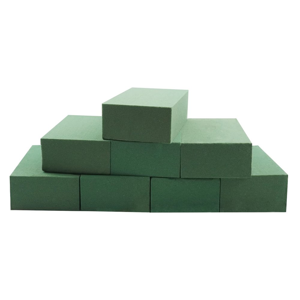 Prashent 8Pcs Floral Foam Blocks,Green Wet Dry Flower Foam Plant Foam for Fresh & Artificial Flower Arrangements DIY Craft 5.5L X 3.1W X 1.7H