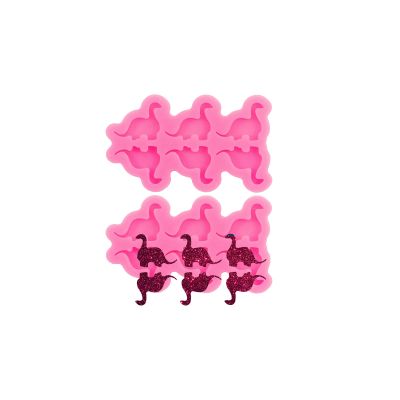 AMZTOART 2Pc Mini Dinosaur Studs Molds for Epoxy Resin Crafts DIY Earrings, Crafting Fondant Sugarcraft Cake Chocolate Silicone Mold