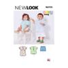New Look UN6725A Easy to Sew Babies' Dress, Shorts, and Pull-Over Top Sewing Pattern Kit, Code N6725, Sizes NB-S-M-L view 1