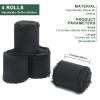 4 Rolls Black Handmade Fringe Chiffon Silk Ribbon 1.5" W x 5Yd Per Roll,Frayed Edges Ribbon Set for Gifts Wrapping,Wedding Invitations,Bouquets,DIY Crafts (1.5" x20Yd, Black) view 2