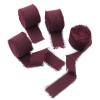 4 Rolls Burgundy Handmade Fringe Chiffon Silk Ribbon 1" W x 5Yd Per Roll,Frayed Edges Ribbon Set for Gifts Wrapping,Wedding Invitations,Bouquets,DIY Crafts (1" x20Yd, Burgundy) view 1