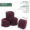 4 Rolls Burgundy Handmade Fringe Chiffon Silk Ribbon 1" W x 5Yd Per Roll,Frayed Edges Ribbon Set for Gifts Wrapping,Wedding Invitations,Bouquets,DIY Crafts (1" x20Yd, Burgundy) view 2