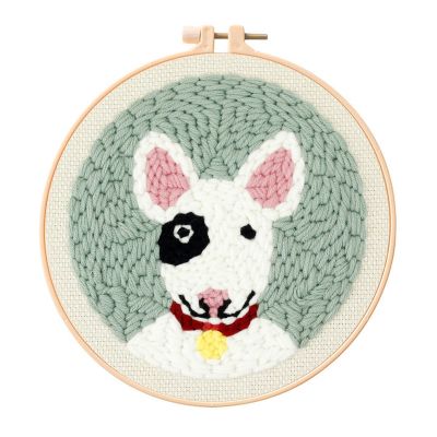 Feltsky Dobermann Punch Needle Kit for Beginners, Including 8 INCH Hoop, Pattern, Cotton Threads, Punch Needles, Needle Threader, Instruction
