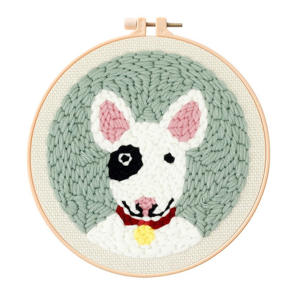 Feltsky Dobermann Punch Needle Kit for Beginners, Including 8 INCH Hoop, Pattern, Cotton Threads, Punch Needles, Needle Threader, Instruction
