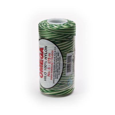 Nylon NO.5 [Variegated] by Omega - Strong 100% Nylon String Cord for Fine Crochet and Crafts - Color: 40 Grassfield