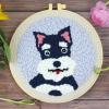 Feltsky Schnauzer Punch Needle Kit for Beginners, Including 8 INCH Hoop, Pattern, Cotton Threads, Punch Needles, Needle Threader, Instruction view 2