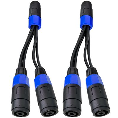 CNCESS Dual Speakon Coupler Cable, Speakon Female to Female Short Speaker Link, 2 Pack
