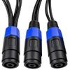 CNCESS Dual Speakon Coupler Cable, Speakon Female to Female Short Speaker Link, 2 Pack view 3