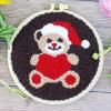 Feltsky Christmas Bear Punch Needle Kit for Beginners, Including 8 INCH Hoop, Pattern, Cotton Threads, Punch Needles, Needle Threader, Instruction view 2