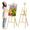 Nian Feng Wooden Easel for Painting, Large Floor Painting Stand for Adjnstable Height and Folding, 59-Inch, for Canvas Wedding Sign Poster, Art Easel for Adults and Teens (Natural) view 1