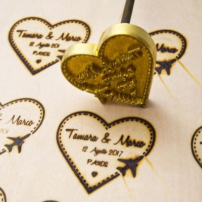 Custom Wedding Wood Branding Iron,Durable Leather Branding Iron Stamp,BBQ Heat Stamp Including The Handle, Wedding Heart Design Stamp