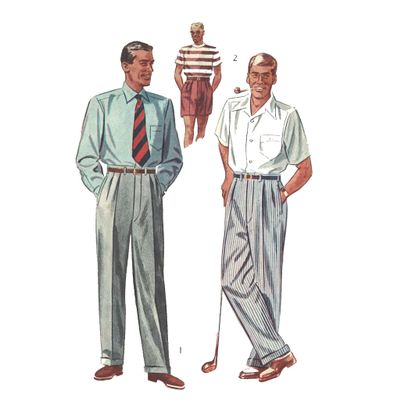 1950's Sewing Pattern: Mens Pants - Slacks Trousers Shorts - Waist 28 (71.1cm)