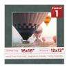 16x16 Mat Bevel Cut for 12x12 Photos - Acid Free Dark Grey Suede Precut Matboard With Backing Board and Crystal Clear, Self Seal Photo Mat Bag - For Pictures, Photos, Framing - 4-ply Thickness view 1