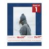 16x20 Mat Bevel Cut for 11x17 Photos - Acid Free Brooke Blue Suede Precut Matboard With Backing Board and Crystal Clear, Self Seal Photo Mat Bag - For Pictures, Photos, Framing - 4-ply Thickness view 1