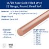 22 Gauge, Round, Dead Soft, 14/20 Rose Gold-Filled Wire - 1 FT - for Jewelry Art from WIZART view 2