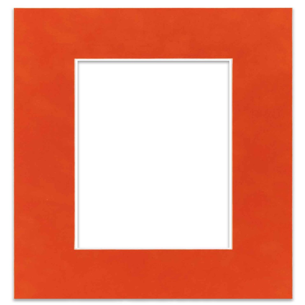 Poster Palooza 16x20 Mat Bevel Cut for 11x14 Photos - Acid Free Orange Suede Precut Matboard - For Pictures, Photos, Framing - 4-ply Thickness