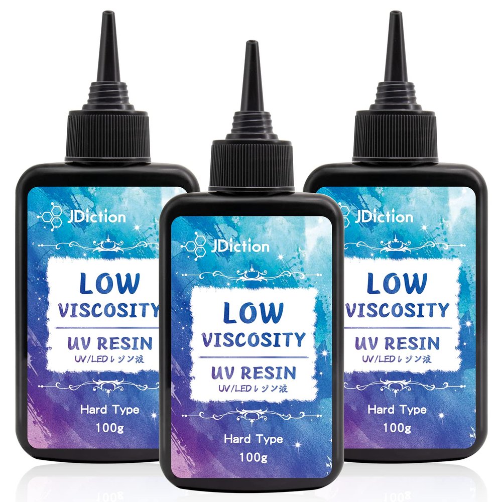 JDiction UV Resin, Upgrade 300g Low Viscosity Hard Thin UV Resin with Super Crystal Clear Resins Kit for Jewelry, Casting, Coating and DIY Craft