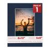 Poster Palooza 8x10 Mat Bevel Cut for 5x8 Photos - Acid Free Navy Suede Precut Matboard - For Pictures, Photos, Framing - 4-ply Thickness view 1