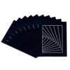 Poster Palooza Pack of 25 Acid Free 8.5x11 Mats Bevel Cut for 6x9 Photos - Navy Suede Precut Matboards For Pictures, Photos, Framing - 4-ply Thickness view 3