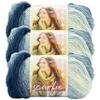 (3 Pack) Lion Brand Yarn Scarfie Yarn, Blue/Cream view 1