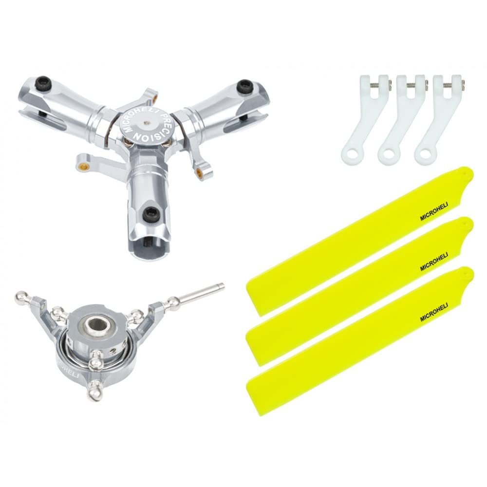 MICROHELI CNC Triple Yellow Plastic Blades Conversion Set - OMP Hobby M1