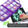 Restokki Diamond Painting Storage Bags, Chemical Fiber Cloth Diamond Art Storage Case with Transparent OPP Bags for Organizing Drill Bits, Beads, Yarn and More(Purple) view 3