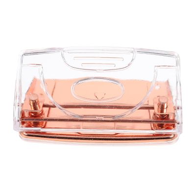 Kisangel Rose Gold Two Hole Puncher Portable Paper Puncher Ergonomic Office Accessory 3.93X2.16X1.10 Inch Compact Design for Home DIY Crafts and Planner