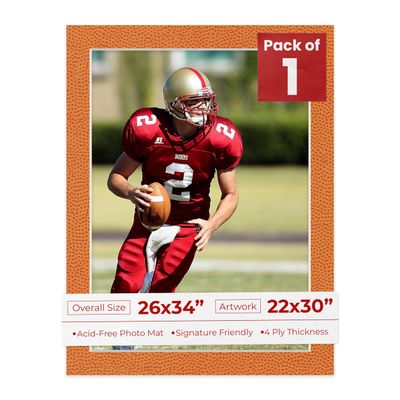 Poster Palooza 26x34 Mat Bevel Cut for 22x30 Photos - Acid Free Basketball Texture Precut Matboard - For Pictures, Photos, Framing - 4-ply Thickness