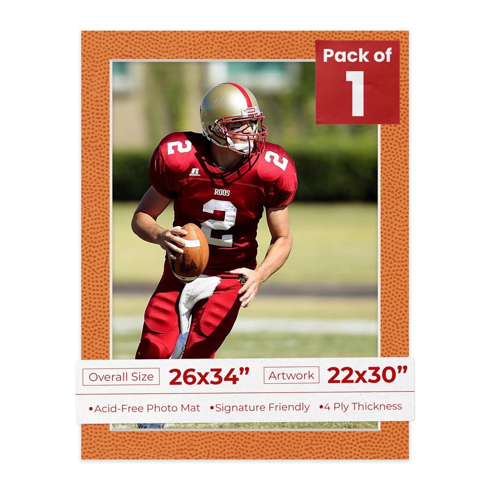 Poster Palooza 26x34 Mat Bevel Cut for 22x30 Photos - Acid Free Basketball Texture Precut Matboard - For Pictures, Photos, Framing - 4-ply Thickness