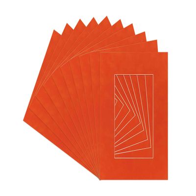 Poster Palooza Pack of TEN 24x30 Mats Bevel Cut for 22x26 Photos - Acid Free Orange Suede Precut Matboards For Pictures, Photos, Framing - 4-ply Thickness