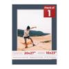 Poster Palooza 20x27 Mat Bevel Cut for 16x23 Photos - Acid Free Navy Precut Matboard With Backing Board and Crystal Clear, Self Seal Photo Mat Bag - For Pictures, Photos, Framing - 4-ply Thickness view 1