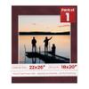 22x26 Mat Bevel Cut for 18x20 Photos - Acid Free Dark Red Suede Precut Matboard With Backing Board and Crystal Clear, Self Seal Photo Mat Bag - For Pictures, Photos, Framing - 4-ply Thickness view 1